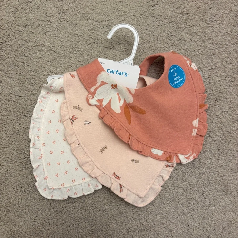 Carter’s Baby Girl Water Resistant Bandana Bib Set